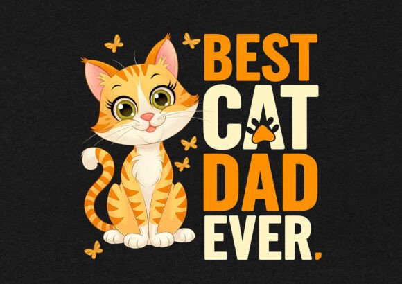 Best Cat Dad Ever T-shirt Design Free
