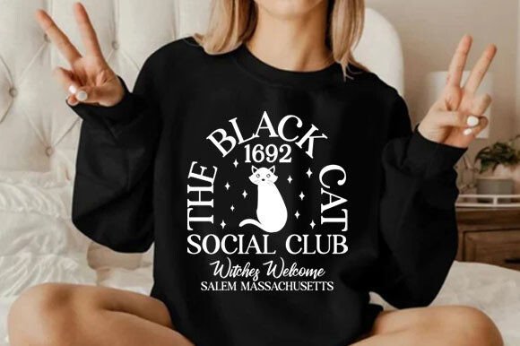 Black Cat Social Club Halloween T-Shirt
