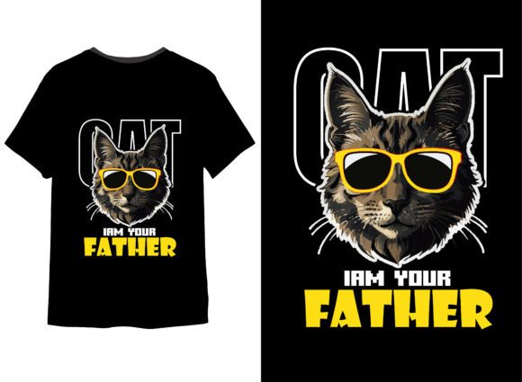 Cat Iam Your Father Tshirt Design Vector