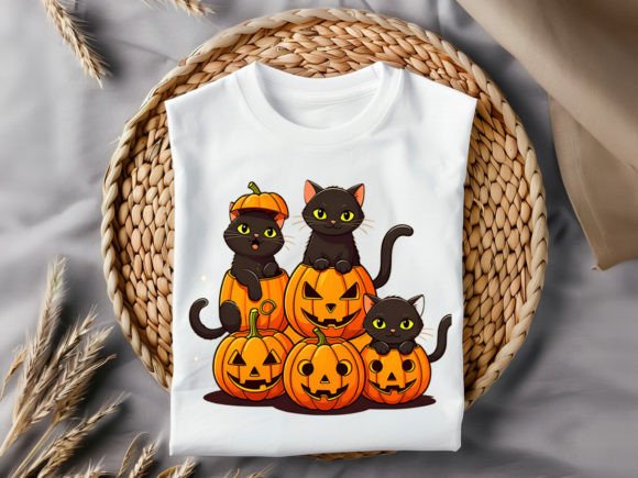 Cat Pumpkin T-Shirt Design