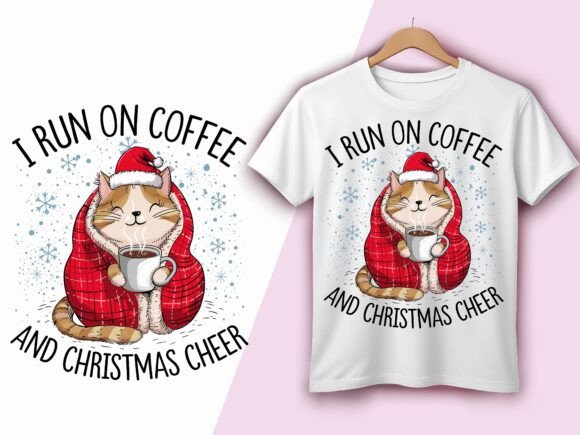 Christmas Cat I Run on Coffee Cheer Cozy
