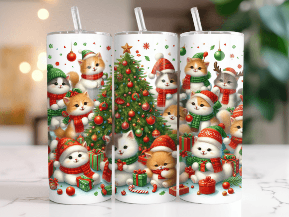 Christmas Cat Lovers 20oz Tumbler Wrap