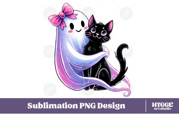 Coquette Ghost Clipart Cat Halloween PNG