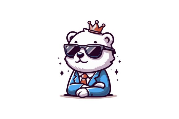Creative Cat with Sunglass Icon Line Art