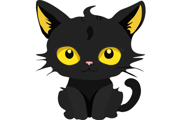 Cute Funny Cat Kitten with Yellow Eyes