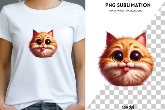 Funny Cat Digital Print, Sublimation PNG