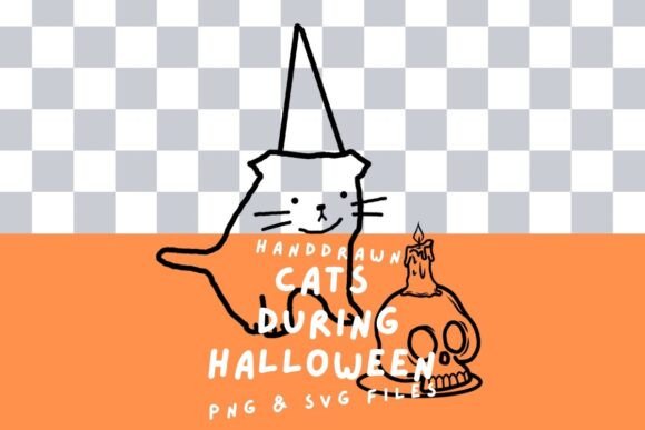 Halloween Cute Cat Candle and Skull