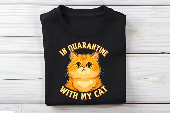 In Quarantine with My Cat T-Shirt Design