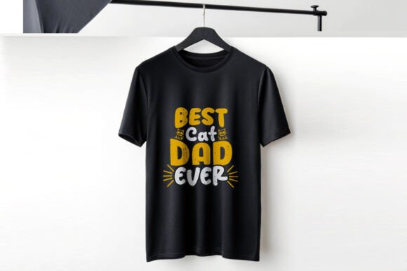 Modern Best Cat Dad Ever T-Shirt Design