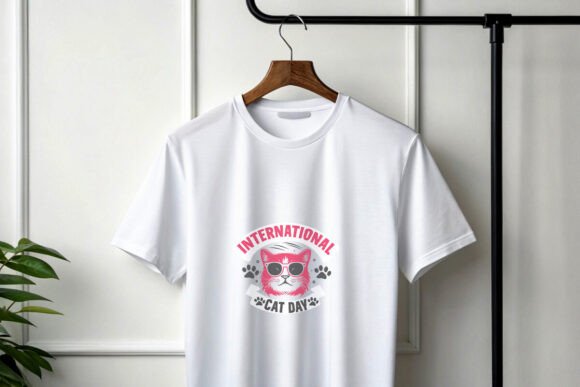 Modern Cat Day Trendy T-Shirt Design