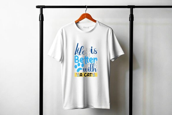 Modern Cat Life Trendy T-Shirt Design