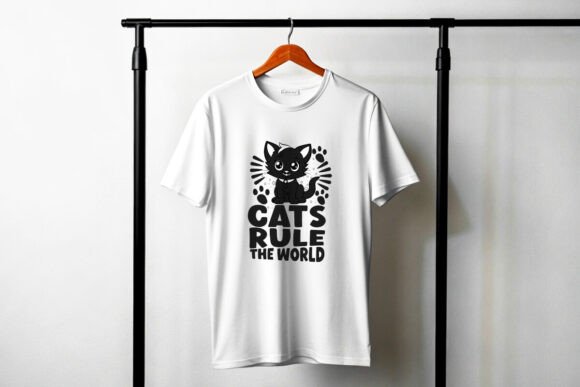 Modern Cat World Trendy T-Shirt Design