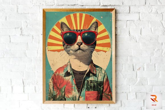 Retro Poster Vintage Cool Cat Wall Art