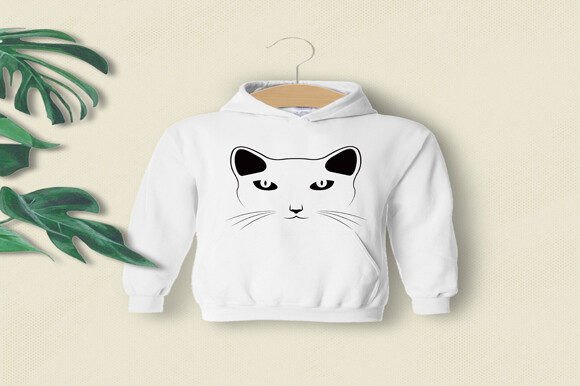 Simple Cartoon Cat Icon T-shirt Design