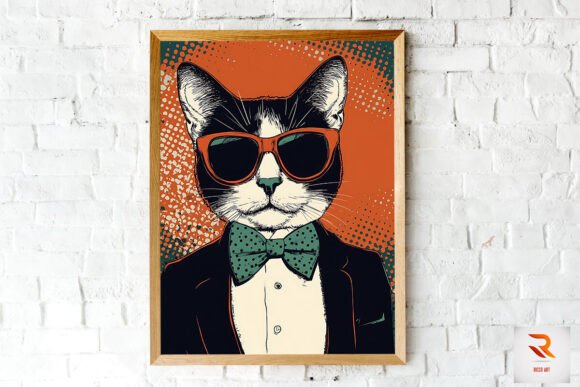 Super Cool Cat Illustration Pop Art