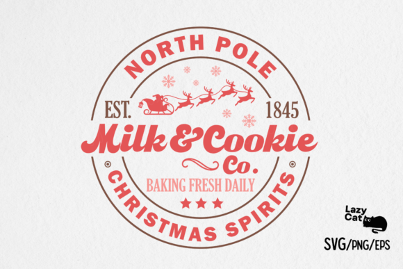 Vintage Christmas Sign Milk Cookie SVG